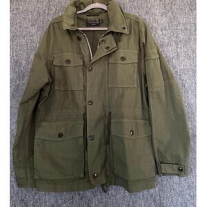 J Crew Men's XL Army Military Field Jacket Green NX-631 Hooded Outdoor Coat